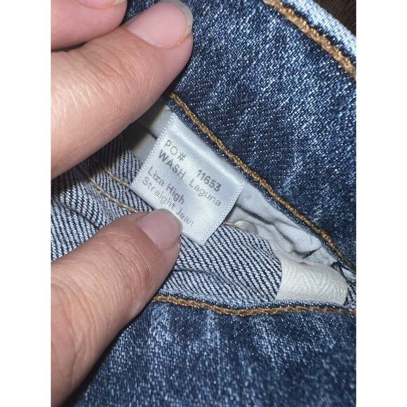 Reformation Jeans Sz 26 High Rise Straight Cropped Leg Women Ankle Fray Laguna - Picture 9 of 9